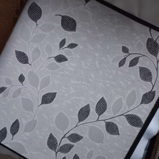 뜨거운 판매 고품질 가정용 cortinas 제품 hojitas 패턴 100% 폴리 에스터 자카드 커튼 패브릭