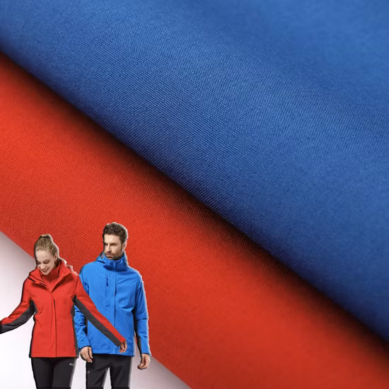 100% 폴리에스터 100d 4 웨이 스트레치 패브릭 보세 폴라 플리스 패브릭 라미네이팅 된 양털 Softshell 패브릭 야외 의류 겨울 코트 다운 재킷